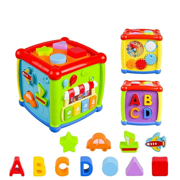BABARLA Cube d'activité pour bébé, blocs de tri de formes, jouet