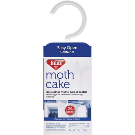 Enoz Moth Cakes – 6 oz (6 Pack) – Easily Hangs in Closets & Garment Bags – Kills Clothes Moths, Carpet Beetles, Eggs & Larvae – Treats Up to 18.8 Cubic Feet