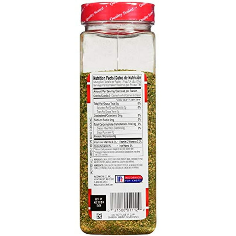 Lawry's Salt Free All Purpose Recipe Blend Seasoning, 13 oz - One 13 Ounce  Container of Salt Free All Purpose Seasoning Blend, Versatile Spices for
