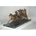 thumbnail image 3 of Nifao Old Dragon by Remington replica Bronze Statue – Home Decor Sculpture, 32"L x 12"W x 13"H, 3 of 11