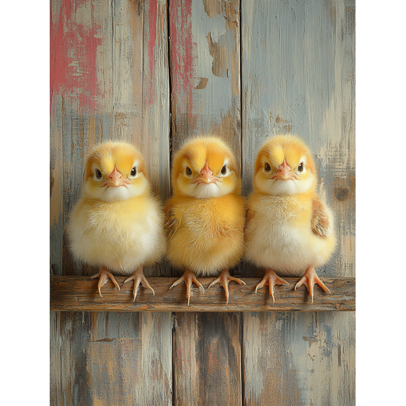 Qisvanset Framed Canvas Wall Art 12x16 Inch Fluffy Yellow Chick Spring Easter Farmhouse Art