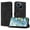 Black, variant on Wallet Case for Tecno Spark Go 2025 with Card Holder, Cash Pocket, Kickstand, Magnetic Clasp & Wrist Strap, Geometric Texture Folio Cover Brown