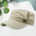 thumbnail image 4 of Eoperou Peaked Hat Solid Color Breathable Lightweight Hollow Out Flap Top Men Caps Outdoor Hat, 4 of 8