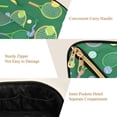 thumbnail image 5 of FORMRS Makeup Bag Travel Cosmetic Organizer for Women Fold Flat Zipper Pouch with Handle, Green Tennis Pattern, 5 of 8