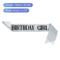 thumbnail image 2 of Uxcell Birthday Sash, 1Pcs Elegant Birthday Sash Sash Accessories for Birthday Party Decorations, Silver, Black, 2 of 6