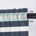 thumbnail image 3 of Aqua Navy Blue Striped Sheer Curtains Valances for Windows Modern Abstract Lines Geometric Chiffon Kitchen Valances for Cafe, Voile Window Treatments Curtains for Living Room Bedroom, 54"x18", 3 of 9