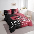 thumbnail image 3 of jejeloiu Rugby Ball 7-Piece Twin Bedding Sets,Red Black Bedding Comforter Set For Boys Kids Reversible, 3 of 8