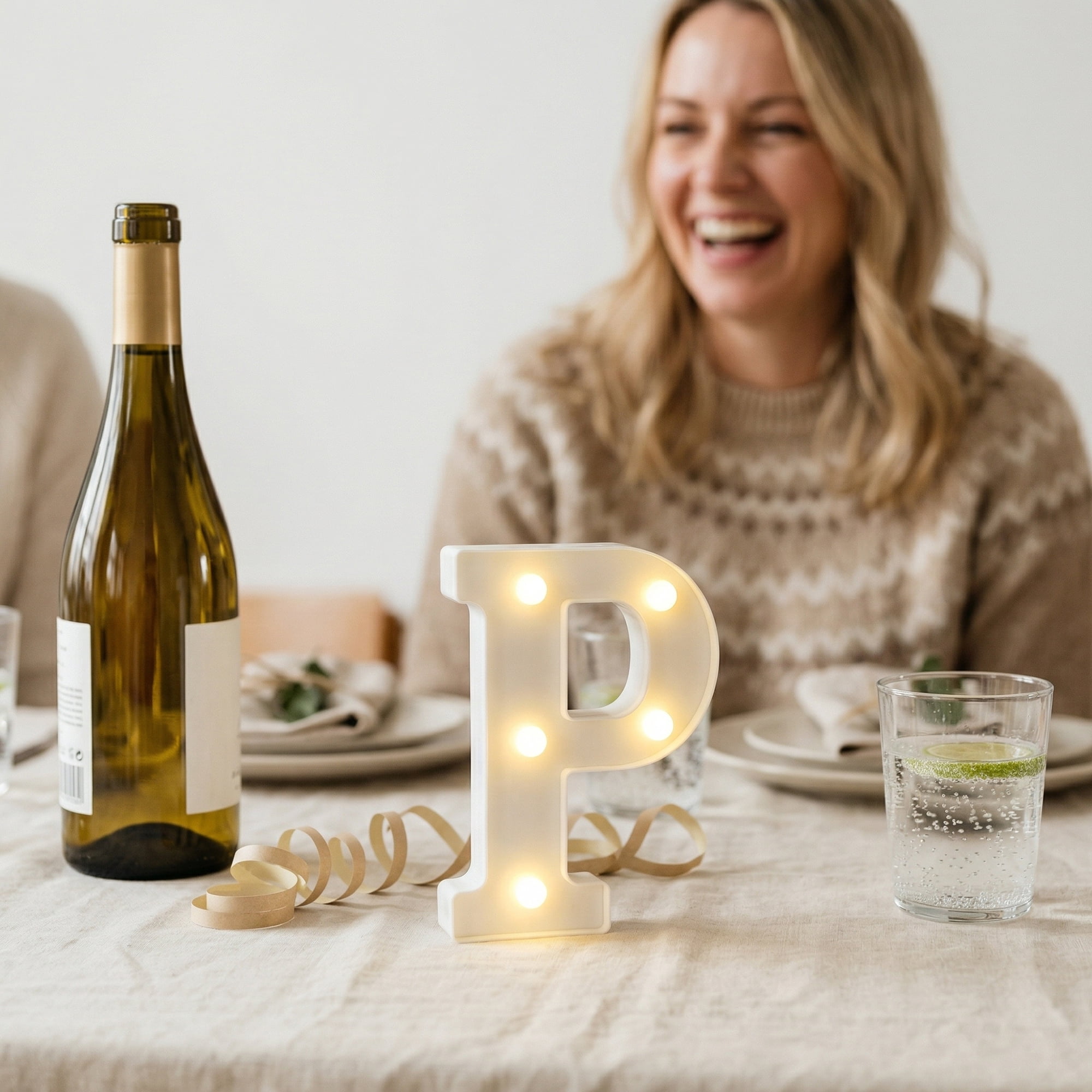 Unique Bargains Marquee Letters With Lights LED Light Up Signs Letter P 5"L x 1.1"W x 6.1"H
