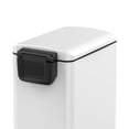 thumbnail image 7 of 8 Gallon Slim Stainless Steel Trash Can, Step Pedal Garbage Bin with Soft Close Lid, Fingerprint Resistant & Space Saving Waste Bin for Kitchen Bathroom Narrow Spaces - White, 7 of 7