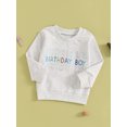 thumbnail image 5 of Baby Toddler Girls Boys Sweatshirt, 6 12 18 24 Months 2T 3T 4T Long Sleeve Crew Neck Letters Print Hoodie Pullover Birthday Clothes, 5 of 9