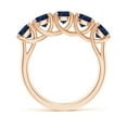 thumbnail image 2 of ANGARA Natural Half Eternity Five Stone 3 ct Blue Sapphire Wedding Band in 14K Rose Gold for Women (Size-5mm) | September Birthstone, Anniversary, Jewelry Gift for Women | Natural Blue Sapphire Ring, 2 of 10