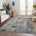 thumbnail image 5 of HomeRoots 678003 8 x 10 ft. Gray Brown & Ivory Abstract Transitional Washable Machine Made Rectangle Area Rug with UV Protection, 5 of 9