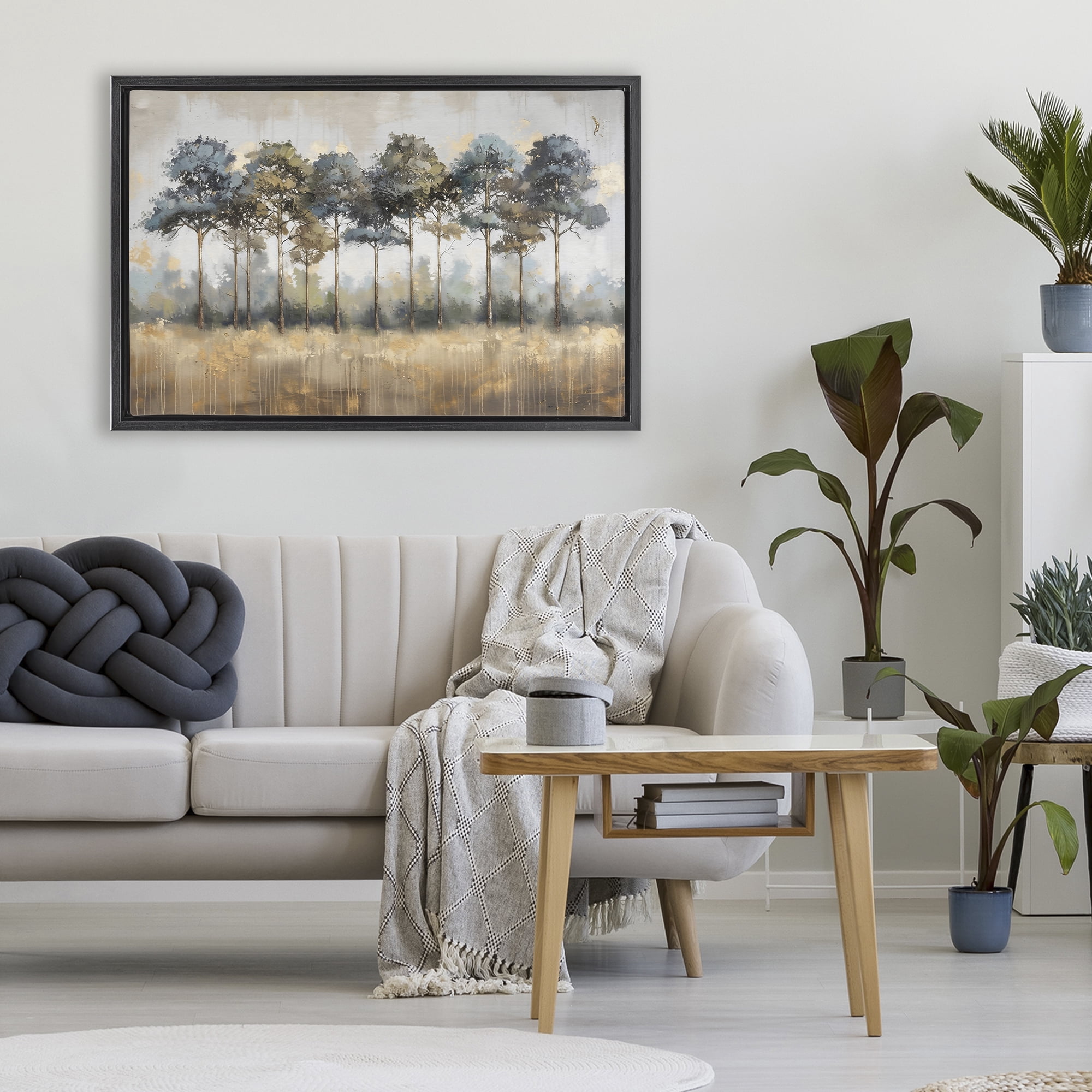 Stupell Industries Green & Blue Forest Grove Black Framed Floater Canvas Wall Art, design by Creative Studio