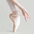 thumbnail image 4 of Chomel Ballerines de Ballet pour Filles, Chaussures de Pointe Rose Rouge pour Femmes, Chaussures de Ballet en Satin et Toile pour Danser Beige, 4 of 5