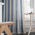 thumbnail image 4 of Stripe Curtains Cotton Linen Farmhouse Drapes for Living Room Semi-Blackout Geometric Window Curtain Panels with Tassel 1 Panel Rod Pocket Room Darkening Window Treatment 52"x63", 4 of 6