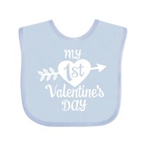 Inktastic My First Valentine's Day with White Heart and Arrow Boys or Girls Baby Bib