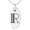 Silver, variant on Stainless Steel Letter R Initial Metro Retro Monogram Engraved Small Oval Charm Pendant Necklace