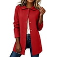 thumbnail image 2 of Danhjin Fall Coats for Women Lapel Long Sleeve Casual Button Long Jackets Winter Going out Outdoor Fashion Outerwear, 2 of 7