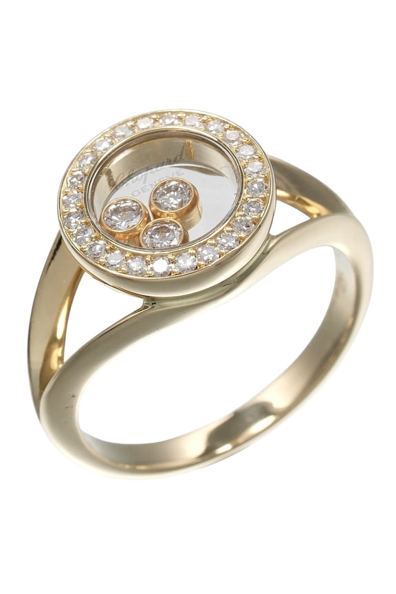 Pre-Owned Chopard Happy Diamonds Round Ring, Size 11, 18KYG Yellow Gold with... (Good)