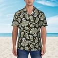 thumbnail image 2 of Fotbe Skull with Dollar Camisa Hawaiana para Hombre Unisex – Camisa Casual de Verano con Botones de Manga Corta de Algodón y Lino,XX-Large, 2 of 7