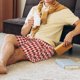 thumbnail image 5 of Balery Red and Brown Squares Pantalones cortos de pijama de punto de algodón para hombre con cinturilla y bolsillos-4X-Large, 5 of 6