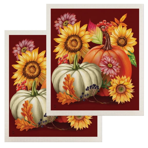 Briarwood Lane Fall Beauty Floral Swedish Dishcloth (2-pack)