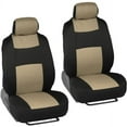 BDK Car Seat Covers 9pc Polyester Cloth 2 Front and Integrated Headreasts Rear Bench, High Back