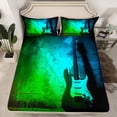 thumbnail image 2 of jejeloiu Electric Guitar Queen Sheet Sets,Music Theme Bed Set For Men Women 4pcs, 2 of 7