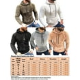 thumbnail image 2 of Frontwalk Mens Sweatshirt Long Sleeve Hoodies Drawstring Pullover Men Plain Hooded Tops Fleece Khaki XS, 2 of 2