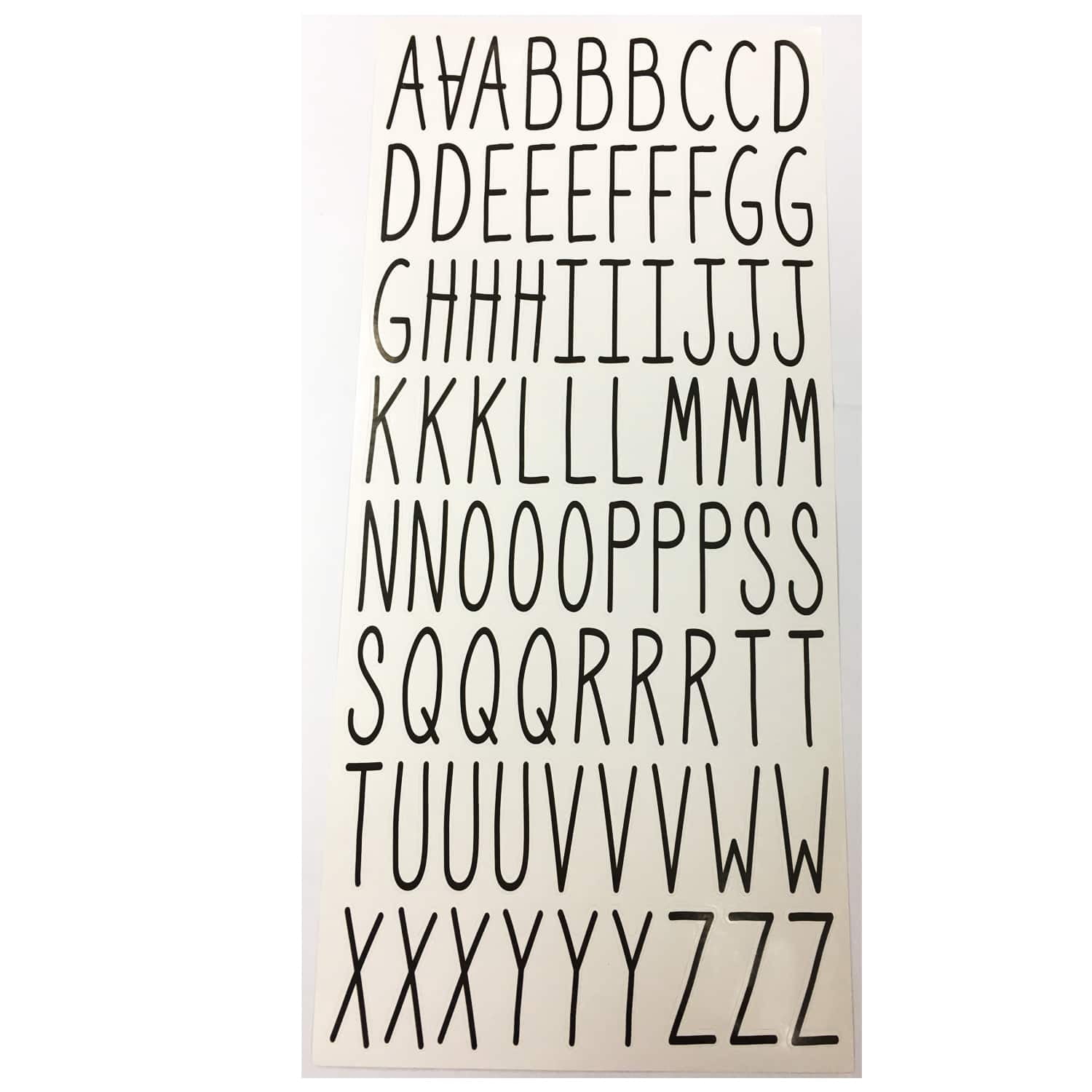 Recollections Black Narrow Alphabet Stickers, 12 Pack