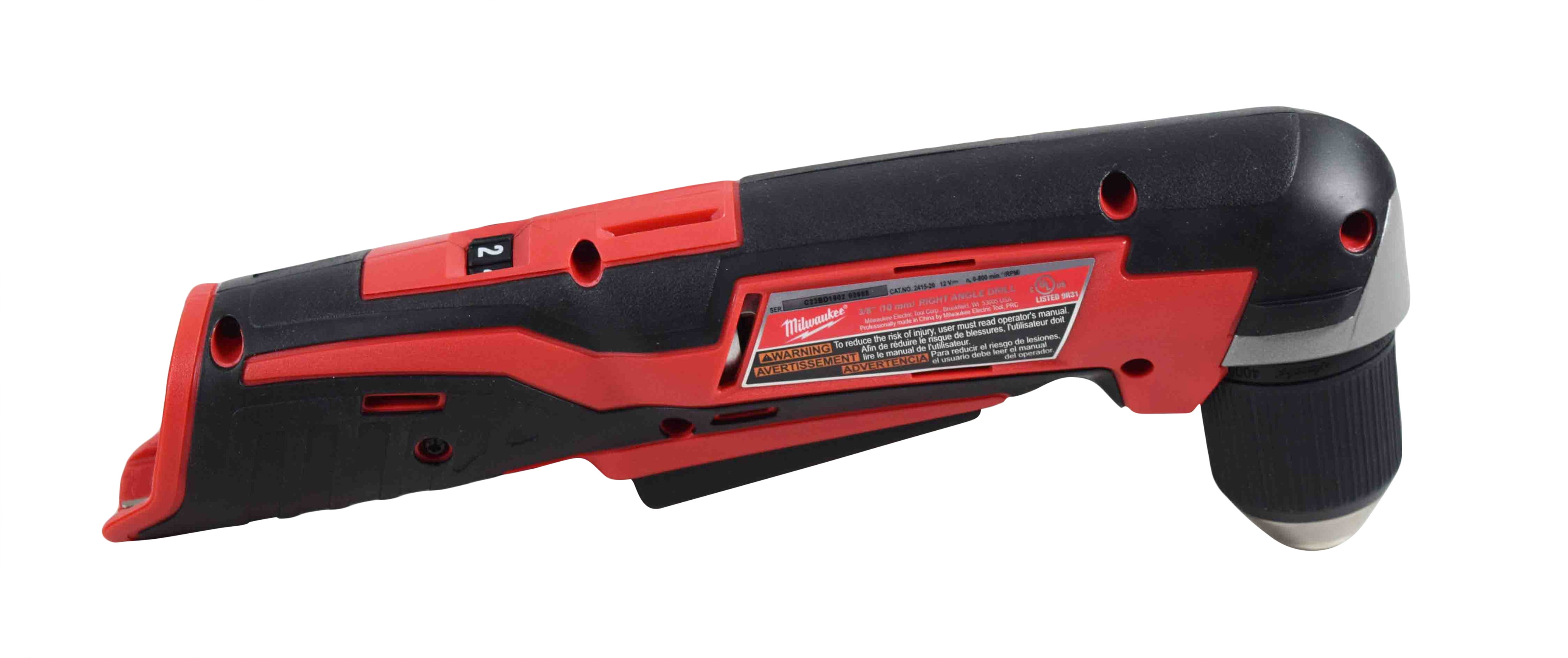 Milwaukee 2415-20 M12 12-Volt Lithium-Ion Cordless Right Angle Drill, 3/4  In, Bare Tool, Medium