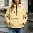 thumbnail image 2 of Women's Half Zip Hooded Windproof Jacket, Oversized Loose Fit Anorak with Drawstring Hood & Hem, Side Hand Pockets, Lightweight Outdoor Pullover Rain Coat for Daily Wear, 2 of 4