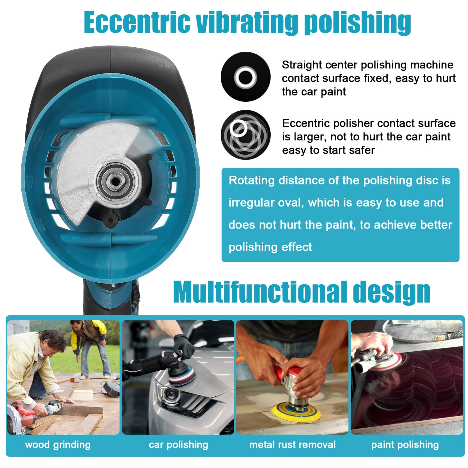 Anself Car Paint Buffers Polisher, 6 Variable Speed Sander, 6 inch 155mm Car Polisher High Efficient Auto Waxing Polishing Machine