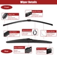 thumbnail image 6 of Unique Bargains 3 Pcs 28" 28" 12" Front Rear Windshield Wiper Blade for Ford Focus 2012-2018 with Pinch-Tab Black, 6 of 6
