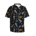 thumbnail image 2 of Uemuo Space Rocket Printed Regular Fit Short Sleeve Casual Hawaiian Shirt for Men,Aloha shirt,Tropical shirt,Floral print shirt,Vacation Beach shirt-XX-Large, 2 of 9