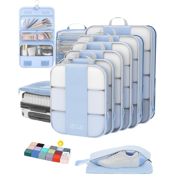 Set de 10 cubos de compresión para equipaje de viaje OlarHike