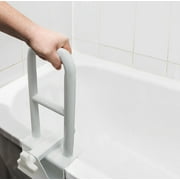 Vaunn Adjustable Bathtub Safety Rail, Clamp Mount Shower Grab Bar Handle, Stainless Steel, White