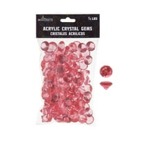 Mega Crafts - 1/2 lb Acrylic Small Diamonds Coral | Plastic Glass Gems For Arts And Crafts, Vase Fillers And Table Scatters, Decoration Stones, Shiny Pebbles