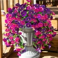 thumbnail image 7 of HeeHom 2 Pack Lifelike Artificial Hanging Flowers with UV Resistant Petunias & Eucalyptus - 75Cm Waterproof Outdoor Fake Plants for Garden, Fence, Patio Decor, 7 of 7