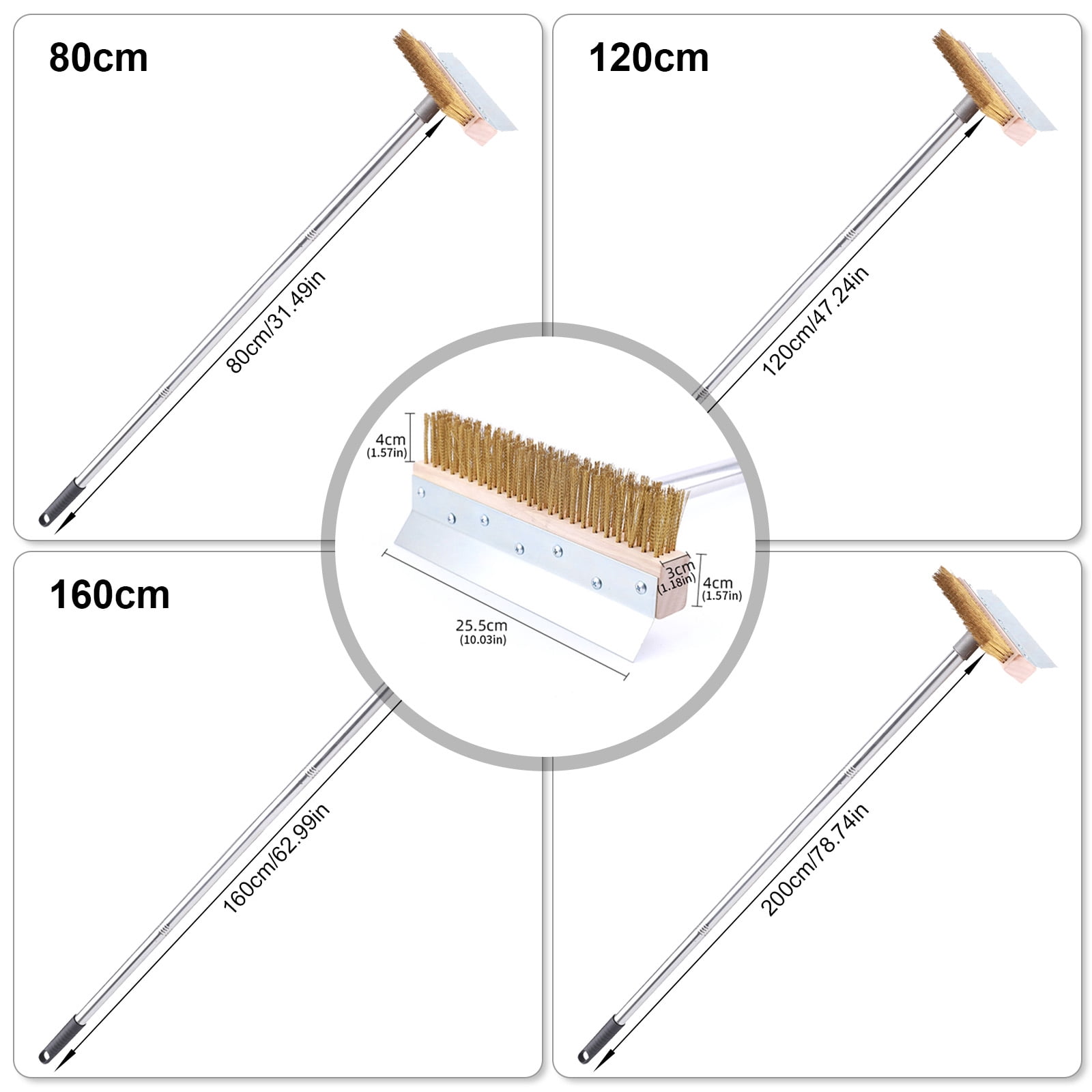 Durability Pizza Stone Cleaning Brush Copper Bristles Pizza Oven Brush Metal Scraper for Efficient Grills Maintenance