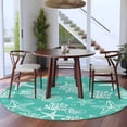 thumbnail image 3 of Round Rug 7Ft Washable Non-Slip, Teal Coastal Circle Area Rugs for Living Room Bedroom, Nautical Beach Starfish Coral Summer Indoor Floor Mats Carpet Runner for Home Decor Aesthetic, 3 of 8