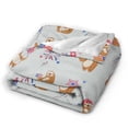 thumbnail image 2 of Wijzvio Sloth Throw Blanket Soft Fuzzy Fleece Blanket For Couch Bed Living Room Decoration 40"X30", 2 of 9