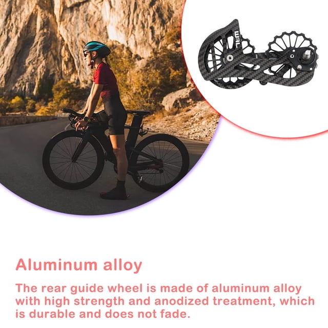 Oversized Ceramic Bearing Rustproof Pulley Rear Derailleur Cage Wear-resistant Hub Guide Wheel Kit Bike Accessories Outdoor Black SD6