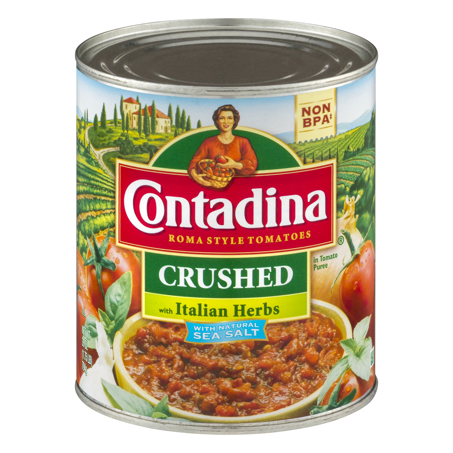 Contadina Crushed Roma Style Tomatoes Crushed With Basil, 28 Oz