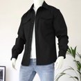thumbnail image 2 of Levmjia Men's Cotton Jacket Workwear Durable Button Down Shirt Collar Casual Outerwear Multiple Pockets Comfortable Fit S-3XL Classic Style Black, 2 of 6