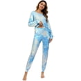 thumbnail image 3 of Uniexcosm Women’s Pajama Set Long Sleeve Top Pjs Lounge Sets with Pocket, 3 of 10