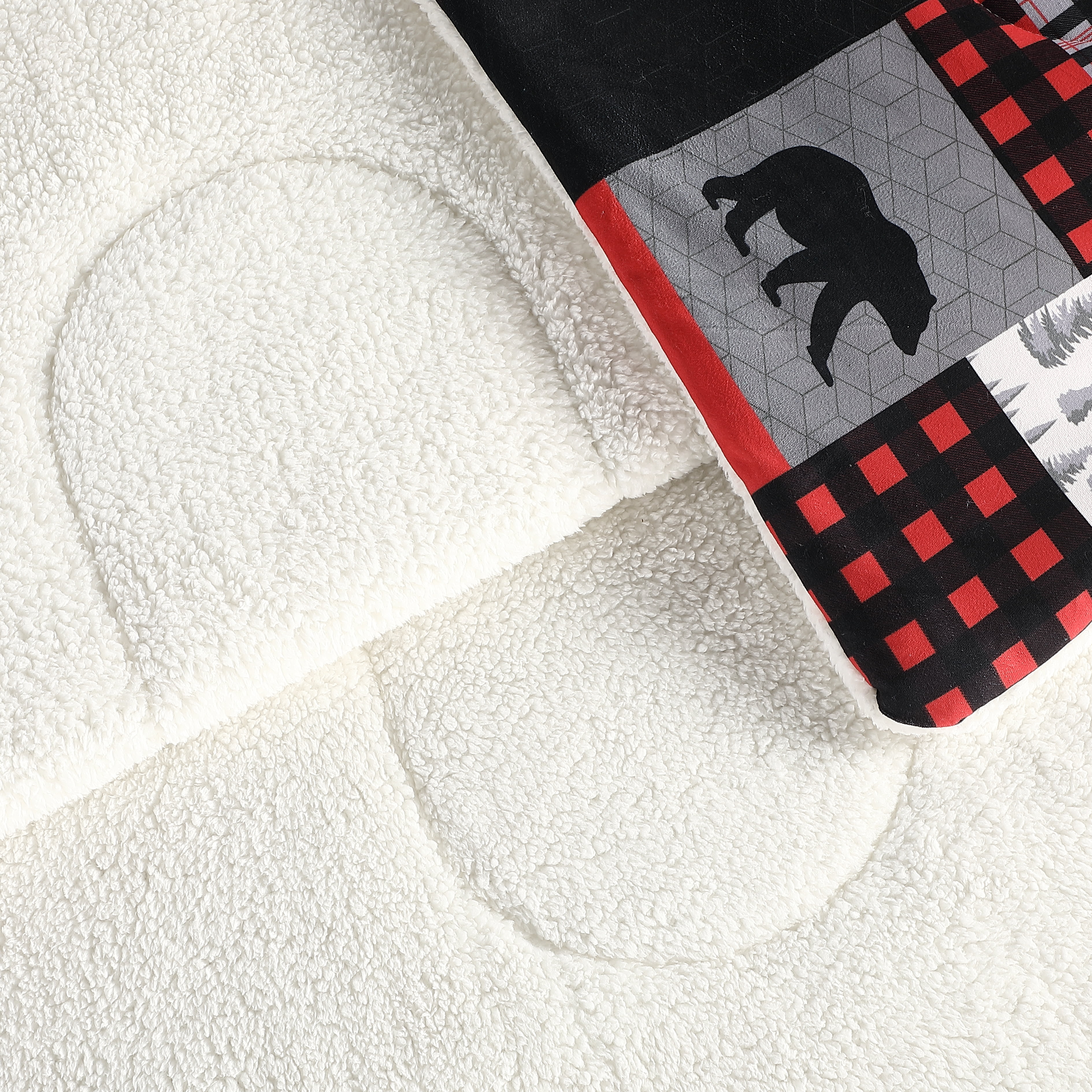 Mainstays buffalo plaid cozy flannel reverse to super soft sherpa comforter set sale