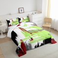 thumbnail image 3 of YST Red Green Ombre Bedding Sets Full Contemporary Watercolor Comforter Set,Abstract Oil Painting Bedding Comforter Sets Mid Century Artwork Bed Set,Microfiber 3 Piece With 2 Pillowcase, 3 of 5
