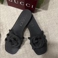 thumbnail image 3 of Gu-cci Black Sandals with Interlocking G Logo, 3 of 5