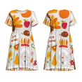 thumbnail image 3 of Bixox Robe d'Été à Manches Courtes pour Femmes Robe Ample Longueur Genou avec Poches-Action de Grâce, 3 of 7